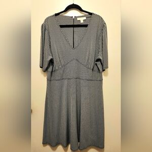 Michael Kors Black & White Stretch A-Line Dress 2X